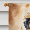 Pug Thanksgiving House Flag Large Porch Sleeve Pole Decorative Outside Yard Banner Artwork Wall Hanging, Polyester, House Size, Multicolor