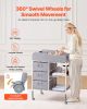 Baby Changing Table Portable Diaper Change Station with 3 Drawers & Wheels