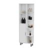 White 9-Shelf Linen Cabinet