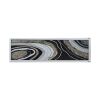 70.9x19.7x1.5" Elongated Landscape Rectangle Framed Oil Painting, Brown and Black with Silver Stones