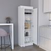 Pantry Cabinet 67" H, 5 Internal Shelves, Two Doors, White
