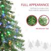 HOMCOM 6ft Tall Prelit Pencil Artificial Christmas Tree Holiday DÃ©cor with 442 Branches, 175 Warm White or Colorful LED Lights, Steel Base