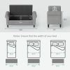 50 Inches Storage Ottoman, End of Bed Bench with Rolled Arms, Wood Legs, Button Tufted Storage Bench, Gray