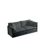 Modern Fabric Loveseat Sofa Couch for Living Room, Upholstered Large Size Deep Seat 2-Seat Sofa with 4 Pillows ,Gray Chenille