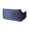 Fila Velveteen 2-Seater Oversized Bean Bag Chair with Armrests, Dark blue