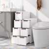 3-Drawer Rolling Organizer Unit Narrow Storage Cabinet with Built-In Wheels for Small Space