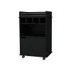 Black 1-Door Bar Cart