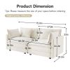 3 Piece Sofa Set Oversized Sofa Comfy Sofa Couch, 2 Pieces of 2 Seater and 1 Piece of 3 Seater Sofa for Living Room, Deep Seat Sofa White Chenille