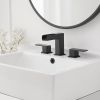 8 in. Widespread Double Handle Black Bathroom Faucet Set 3 Holes Vanity Sink With Metal Drain In Matte Black