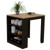 3-Drawer Kitchen Island Wenge and Pine