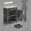 Kitchen Storage Cabinet, Sideboard Floor Cupboard with Solid Wood Top