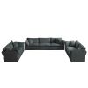 3 Piece Sofa Set Oversized Sofa Comfy Sofa Couch, 2 Pieces of 2 Seater and 1 Piece of 3 Seater Sofa for Living Room, Deep Seat Sofa Gray Chenille