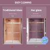 56'' - 60'' W x 76'' H Double Sliding Frameless Shower Door With 3/8 Inch (10mm) Clear Glass in Chrome