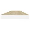 Floating Wall Shelf Oak and White 31.5"x9.3"x1.5" MDF