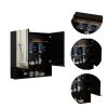 Jaspe Mirror Cabinet; Three Internal Shelves; One Open Shelf; Double Door Cabinet -Black
