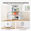 VEVOR 68" Corner Storage Cabinet with 4 Wooden Doors & Adjustable Shelves White