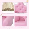 Qaba Kids Sofa Set with Footstool, Princess Theme, Diamond Decoration - Cozy Furniture for Children
