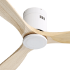 52 Inch Wooden Ceiling Fan With 3 Solid Wood Blades Remote Control Reversible DC Motor Witout Light