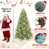 8ft Blue-Green Tint PE/PVC Hybrid Automatic Led Xmas Tree  Artificial Decor Large New Years Christmas Tree