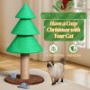 31.5in Christmas Tree Cat Scratcher, Cat Scratching Post for Indoor Cats, Large Sisal Cat Scratching Tree Cat Scratch Tower, Green