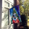 Cow Christmas House Flag Large Porch Sleeve Pole Decorative Outside Yard Banner Artwork Wall Hanging, Polyester, House Size, Multicolor