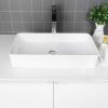 Modern Square Above Counter White Porcelain Ceramic Bathroom Vessel Vanity Sink Art Basin