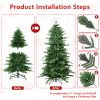 Artificial 4ft Green Christmas Tree with 919 PE/PVC Mixed Branch Tips, Steel wire, Hinged Premium & Foldable Base for Indoor Holiday Decorating