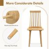 2 PCS Dining Chairs with High Spindle Back and Natural Rubber Wood Legs