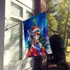 Giraffe Christmas House Flag Large Porch Sleeve Pole Decorative Outside Yard Banner Artwork Wall Hanging, Polyester, House Size, Multicolor