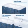 36" Bathroom Vanity Cabinet with Sink Top Combo Set; Navy Blue; Single Sink; Shaker Cabinet with Soft Closing Door and Drawer