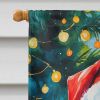 Chocolate Poodle Christmas House Flag Large Porch Sleeve Pole Decorative Outside Yard Banner Artwork Wall Hanging, Polyester, House Size, Multicolor