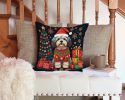 Havanese Christmas Throw Pillow Machine Washable, Indoor Outdoor Decorative Pillow for Couch, Bed or Patio, 14Hx14W