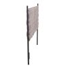 Queen Size Headboard in Black Metal and Grey Fabric