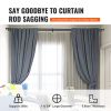 1 Inch Double Curtain Rods 74 to 144 Inches(6-12ft), Drapery Rods for Windows 69 to 140 Inches, Telescoping Dual Curtain Rod with Round Finials, Black
