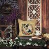 Jack Russell Terrier and Flowers Throw Pillow Machine Washable, Indoor Outdoor Decorative Pillow for Couch, Bed or Patio, 14Hx14W