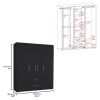 Bariloche Wardrobe, Multi-Section Storage with Hanging Rods, Shelves, and 2 Drawers Black