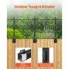 Fence Post Extender, 8 Packs 23.8 in Barbed Wire Arm, Sturdy Steel Fence Height Extender, Flat or Surface Mounted Barbed Wire Extension Arms