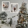 Trendy Decor 4U 2-Piece Vignette On The Eve of Christmas White Framed Wall Art for Living Room, Holiday Wall Art Print for Home Decor, Bedroom Wall Ar