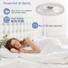 Modern Acrylic Ceiling Fan Light with Remote Control, Dimmable LED Chandelier, 6-Speed Adjustable, Quiet Motor, Flush Mount Design for Living Room, Be