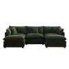 U-Shaped Sectional Sofa w/Reversible Footrest, 3-Seater Convertible Corner Couch with 2 Ottomans ,Modern Minimalist Soft Sofa & Couch for Living Room