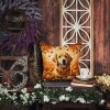 Golden Retriever Fall Throw Pillow Machine Washable, Indoor Outdoor Decorative Pillow for Couch, Bed or Patio, 14Hx14W