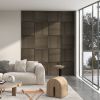 Acoustic Panels 4-Pack, 24"x24" Brown Wood Panels, Sound Absorbing, Slat Wall for Wall Decor