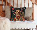 Cocker Spaniel Christmas Throw Pillow Machine Washable, Indoor Outdoor Decorative Pillow for Couch, Bed or Patio, 14Hx14W