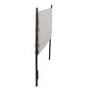 Queen Size Headboard in Black Metal and Cream Fabric