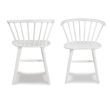 Alwynn Contemporary Wooden Spindle Back Dining Chairs, Windsor Chairs, Set of 2, White