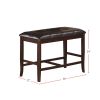 Simple Contemporary Counter Height 1pc Bench Brown Finish Dining Seating Cushion Kitchen Dining Room Faux Leather Seat