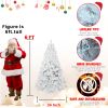 6ft Artificial Christmas Pine Tree Holiday Xmas White Tree for Home Office Holiday Party Indoor Outdoor Decoration Full Hinged Christmas Tree with 760