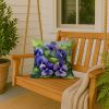 Rhode Island Violets in Watercolor Throw Pillow Machine Washable, Indoor Outdoor Decorative Pillow for Couch, Bed or Patio, 18Hx18W