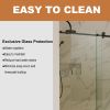 60 in. W x 74 in. H Sliding Frameless Shower Door in Matte Black with 5/16 in. (8 mm) Clear Glass