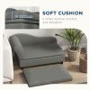 PawHut Elevated Dog Sofa Pet Bed with Storage Soft Cushion for Small Medium Dogs Gray
